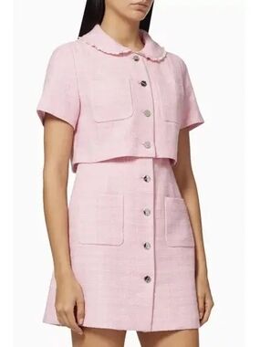 Sandro Paris Pink Tweed Dress Size S